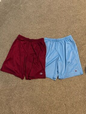 2/$7 Champion Men’s Mesh Athletic Shorts - Maroon & Light Blue